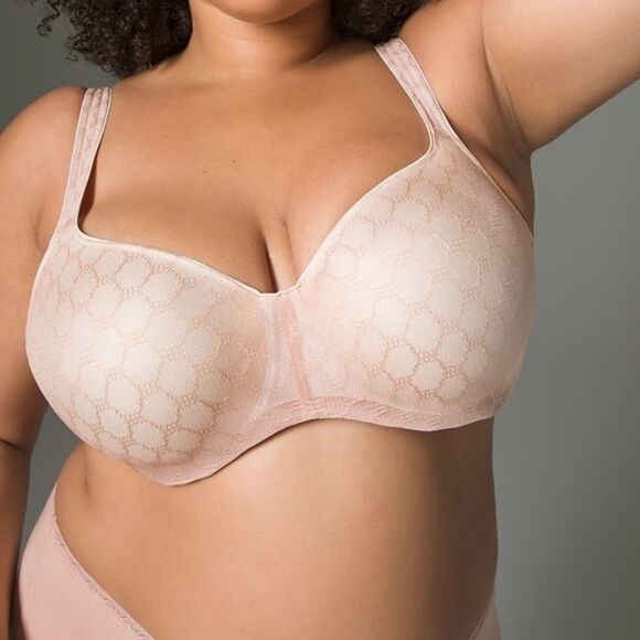 Soma Stunning Support Geo Lace Balconette Bra Hush Size 38G New - Picture 1 of 14